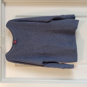 Vince Camuto Womens Sweater Sz L Blue Pullover Knit Cozy Comfy Cotton Blend Warm
